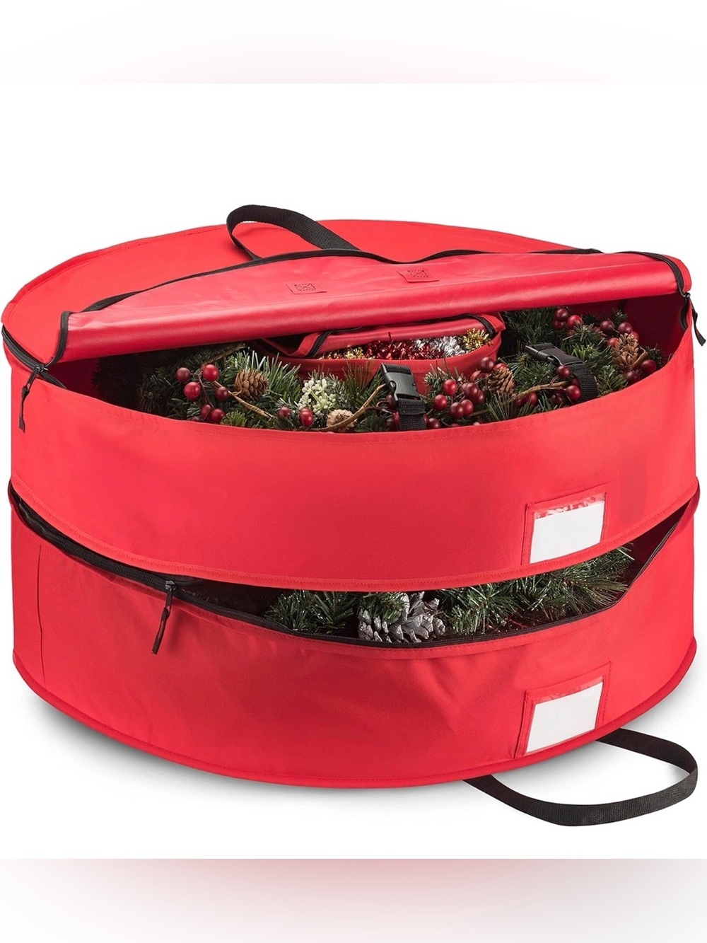 Christmas Wreath Storage Container 24” -Fits 2 Wreaths - NEW